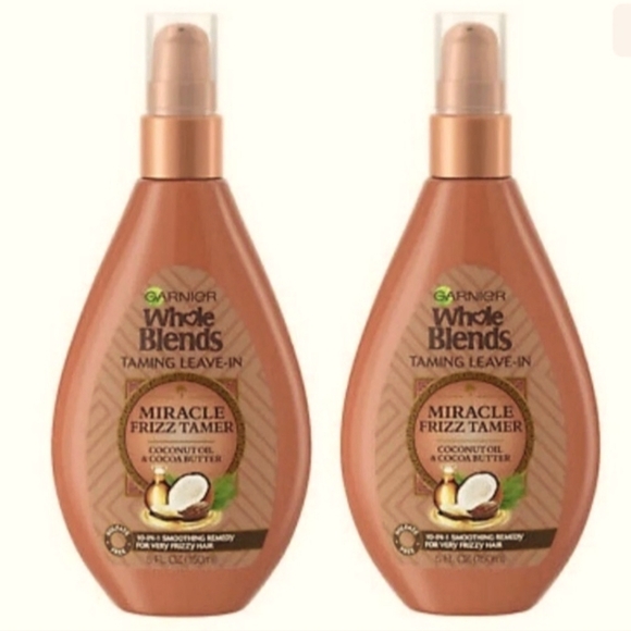 🌴🗣NEW🟢Garnier Whole🌴 Blends Taming,Leave-In🥥Miracle FrizzTamer 🌴5oz x2 - Picture 1 of 6
